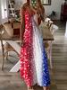 Vestidos Europeos y Americanos 2025 Venta Caliente Estampado Digital Tendencia de Moda Primavera y Verano Estilo D Vestido Largo con Tirantes Floral para Mujer