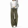 Pantalones Anchos de Estilo Retro Americano para Mujer, Nuevo Modelo Primavera 2026, Corte Holgado, Adelgazantes, Cintura Alta, Pantalones Casuales, Pantalones de Largo Hasta el Suelo