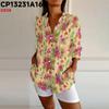 Exportación Transfronteriza Amazon Estilo Europeo y Americano Moda Camisa de Manga Tres Cuartos para Mujer con Manga Descubierta Estampado Digital 3D Colorido