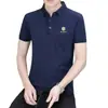 Camiseta tipo polo de manga corta para hombre, negocio mayorista transfronterizo, fresca para el verano, de alta gama, con cuello, simple, fina, de media manga