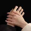 Libro de Almohadas Anillo de Pareja Plata de Ley s999 Diseño de Nicho Par Masculino y Femenino Anillo de Par Abierto Ajustable de Lujo Ligero