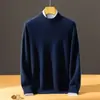 Bai Cai Rong Nueva Colección Otoño/Invierno 2026: Suéter de Cachemira para Hombre, Cuello Redondo, Casual de Negocios, Color Sólido, Top de Manga Larga