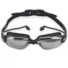 Gafas de Natación Galvanizadas Tapones para los Oídos de una Pieza para Exteriores Miopía Gafas de Natación para Adultos Impermeables y Antivaho Venta Directa de Fábrica