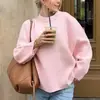 Suéter de punto grueso de cuello redondo, suelto y versátil para mujer, estilo ruso y europeo/americano, para usar como prenda exterior en otoño e invierno