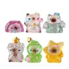 Decorações criativas e fofas de desenhos animados de animais de estimação, caixa surpresa de humor de gato PAI, figuras fofas, enfeites decorativos para mesa de escritório