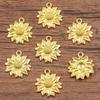 4 colores 19 * 22 mm DIY accesorios de joyería girasol flor colgante bolsos accesorios de ropa