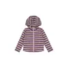 Chaqueta con capucha y cremallera a rayas de manga larga ajustada para niños, estilo otoño, casual, versátil, chaqueta a rayas