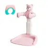 Suporte de Banho para Bebê MiniJones Altura Ajustável Banheira Chuveiro Suporte Abraço para Bebê 6+ Meses Urso Rosa