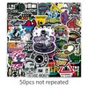 50 piezas de pegatinas de música electrónica, geniales y elegantes, impermeables, adecuadas para la decoración DIY de gabinetes de audio