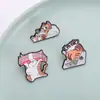 Joyería Transfronteriza Broche Lindo de Animal Pequeño Divertido Gato Naranja Serie Diaria Estilo Commuter Insignia Pin de Fijación para Ropa