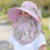 Chapéu Chapéu Guarda-sol Feminino Protetor Solar Cobertura Facial Chapéu de Aro Grande Proteção UV Aba Grande Primavera e Verão Sol Chapéu Trabalho Agrícola Chá Escolhendo Chapéu