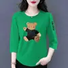 Comercio exterior transfronterizo ropa de maternidad, camiseta de manga tres cuartos para mujeres de mediana edad y mayores, holgada, casual, top básico versátil