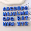 Cuentas de Letras Inglesas de Color Sólido de Acrílico Grandes con Agujeros Grandes, Cuentas Sueltas para Soporte de Bricolaje, Cordones y Materiales para Accesorios de Bolsos