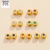 Cobre dorado francés antiguo chapado en oro de 18 quilates amor cuentas sueltas patrón de martillo circonita incrustada cuentas de azúcar pulsera DIY pulsera accesorios de joyería