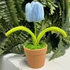 Palo retorcido Terminado Hecho a mano Bricolaje Pequeña maceta Girasol Tulipán Caqui Rosa Ramo Día del Maestro Temporada de Graduación
