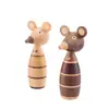 Oso Conejo Vikingo Mono Decoraciones para el Hogar Marioneta de Porche Manualidades Decorativas para Cafetería Adornos de Madera