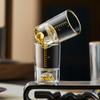 Nueva Copa de Licor Estilo Chino para Uso Doméstico, Copa Pequeña de Vidrio Transparente de Alta Gama con Borde Dorado, Forma de Bala, Vasos de 0.1 kg