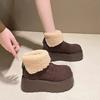 Botas de Neve com Solado Grosso para Mulheres, Aumenta a Altura, Novidade Outono 2025, Estilo Coreano Versátil, Forradas com Lã, Botas de Cano Curto Engrossadas Estilo Birkenstock para Mulheres