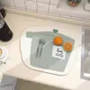 Tapete Drenante de Bancada de Cozinha Desenho Animado Fofo Tapete Secador de Louças Doméstico Antiderrapante Diatomito Tapete de Mesa de Jantar