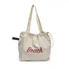 Nova Bolsa de Nylon com Letras Estilo Coreano, Casual, Fashion, Bolsa de Ombro Versátil, Estilosa, Leve, Cordão, Bolsa Tote de Grande Capacidade