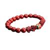 Pulseira de Aiyu Cinnabar Areia Dourada Roxa Pulseira Dupla Pixiu Estilo Chinês Fábrica de Joias de Areia Atacado S3081007