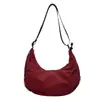 Bolso cruzado de tela simple estilo japonés para mujer, transfronterizo, estilo versátil para el trabajo, bolsa ligera informal tipo bollo para ir al trabajo