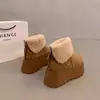 Botas de neve femininas com sola grossa, nova coleção outono/inverno 2026, forradas com fleece, botinhas estilo Birkenstock, com aumento de altura, quentes e espessadas com forro de pelúcia
