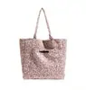 Bolso Tote Reversible con Estampado de Leopardo, Bolso de Hombro Grande de Tela Suave para Uso Diario