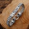 Pulsera Xiangxu tejida a mano cabeza de dragón doble gruesa moda para hombre plata tailandesa retro joyería antigua ventas directas de fábrica