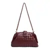 Bolso Tejido Nuevo Hecho a Mano con Acabado de Lujo, Diseño de Nicho, Bolso de Clip, Bolso de Concha con Cadena, Bolso de Hombro Versátil y de Moda