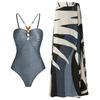 Estilo Boho Francés de Moda Vestido de Gasa Protector Solar para Vacaciones Traje de Baño de una Pieza Tendencia de Comercio Exterior Europeo y Americano