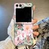 Adecuado para Samsung Zflip 20% de descuento Funda para Teléfono Plegable con Diseño de Flores Zflip6 Cubierta Completa de PC Transparente con Flores Zflip7 Funda Dura