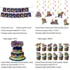 Platos de papel desechables, vasos, servilletas, mantel, globos, pancartas y artículos de decoración con estampado de leopardo colorido y temática de guepardo para fiesta de cumpleaños