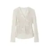 Novidade para o Outono 31/8 Moda Renda Outono Seda Leite Chiffon Bordado Tridimensional Conjunto de Duas Peças F1255
