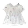 Camisas para Niñas 2026 Nuevo Verano Estilo Coreano Bordadas para Bebé Niña Tops de Manga Corta de Verano de Moda Camisas Blancas para Bebé