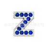 Letras de diamante azul zafiro de 8 mm letras de aleación de pedrería correa DIY con cuentas collar para mascotas tobillera accesorios de joyería