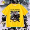 Nueva Camiseta Delta Force Weilong Rosa Rojo Comedor de Oro Lobo para Niños, Manga Corta Estudiante Holgada Superior Moderna