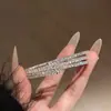 Pulseira Redonda de Aço Titânio Totalmente Cravejada em Diamante Estilo Francês, Pulseira Simples e Fashion de Luxo Leve, Senso de Design, Joia Versátil e Única para Públicos de Nicho