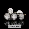 Cristal Natural Água-Marinha Forma Oval Liga Caixa Mágica Acessórios para Joias DIY Pulseira Produtos Semi-Acabados Atacado