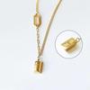 Aço titânio não desbota boa sorte rico pequeno tijolo de ouro colar feminino rede vermelha luxo leve moda alta qualidade sentido pequena barra de ouro corrente clavícula