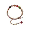 Pulsera de Cuerda de Colores del Festival del Bote del Dragón Pulsera de Cuerda Roja Tejida a Mano Pulsera de Cuentas de Transferencia de Cinco Elementos de Cristal Artificial