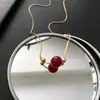 Collar de Acero de Titanio Xiyu Colgante de Frijol de Acacia Cadena para el Cuello Cadena para Clavícula Celebridad de Internet Joyería Simple Versátil Venta al por Mayor