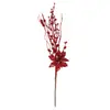 Decoração de Natal bestseller transfronteiriça 48cm folha de acácia artificial flor de Natal oca ramo decorativo com glitter