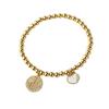 Pulsera Fu redonda de plata esterlina s925 para mujer, con incrustaciones de diamantes, cuerda elástica de moda nacional, cuentas redondas, pulsera para mujer, venta al por mayor de fábrica