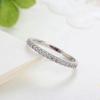 Anel de prata 925 esterlina feminino estilo coreano de fileira única com diamantes aberto anel de falange anel de pulseira microincrustado anel simples com cauda aberta