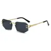 Nuevas Gafas de Sol Sin Montura Multilado Transfronterizas 2025 para Hombres, Gafas de Sol Retro de Moda Tendencia para Mujeres, Gafas Europeas y Americanas de Gama Alta