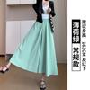 Pantalones Falda de Poliéster Estilo Yamamoto para Mujer, Nuevo Estilo Verano 2026, Caída Suelta, Media Falda Petite, Pantalones Anchos Casuales para Mujer