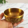 Adorno Metálico de Cuenco de Cobre Estilo Antiguo, Colección de Cobre, Cuenco Dorado Antiguo, Cuenco Floral Finamente Tallado, Cuenco de Fortuna de Aleación, Adorno Atractor de Riqueza