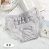 Bragas de Encaje de Satén de Lujo Ligero Francés para Mujer, Transpirables de Malla con Volantes en Capas de Cintura Media, Tangas Puros y Juveniles