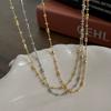 Collar de hada italiana de alta calidad, bañado en oro auténtico de 18 quilates y plata de ley S925, hecho a mano, con corte de diamante brillante, cadena de clavícula para mujer.
